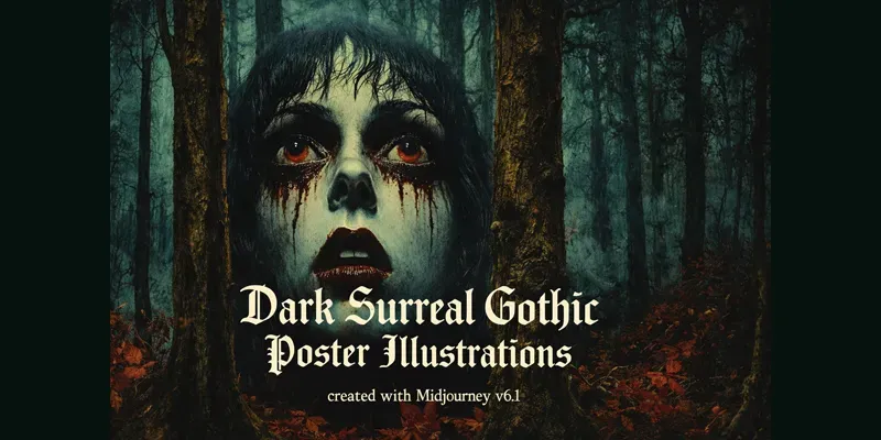 Dark Surreal Gothic Poster Illustrations generated by undefined