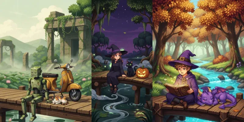 Serene Forest Pixel Art Animation Loops