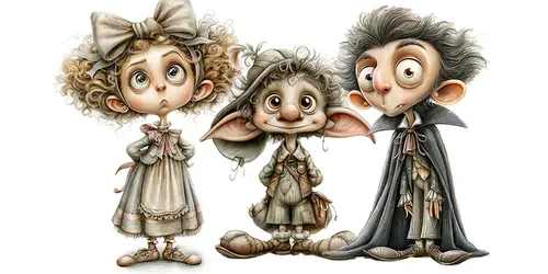 Quirky Whimsical Character Cliparts generated by midjourney