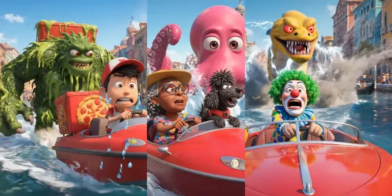 3D Pixar Canal Chase Animation Videos generated by undefined