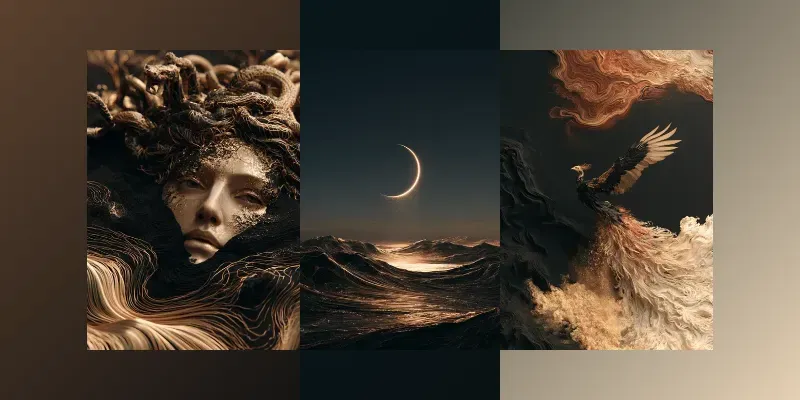 Dark Gold Topographic Art generated by undefined