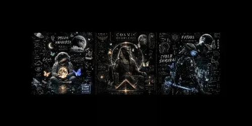 Dark Cosmic Doodle Character Art generated by chatgpt-image