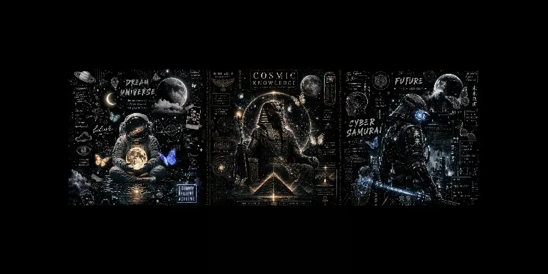Dark Cosmic Doodle Character Art generated by undefined