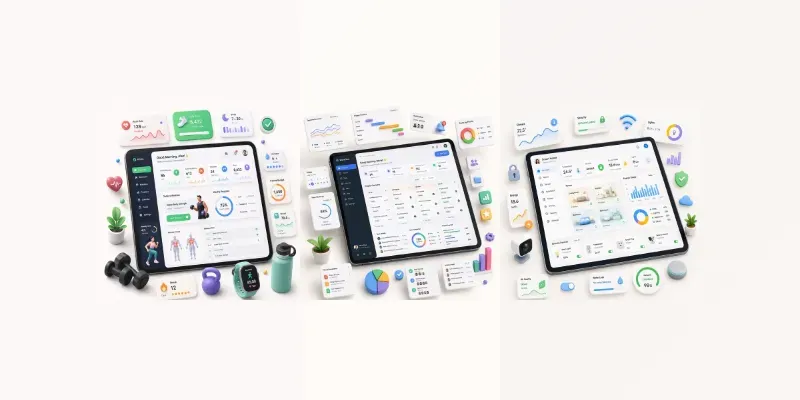 3D App UI Dashboard Mockups generated by undefined