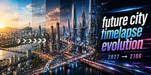Future City Timelapse Evolutions generated by veo