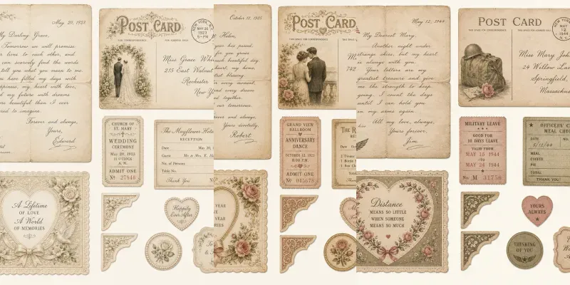 Romantic Junk Journal Cutouts generated by undefined