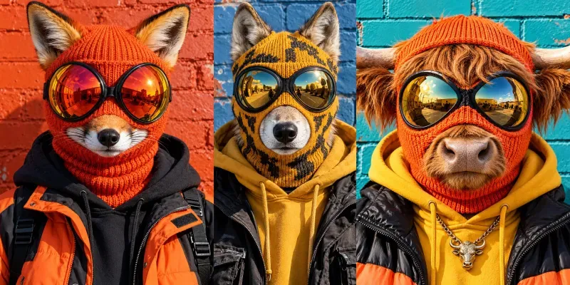 Surreal Knit Mask Animal Portraits
