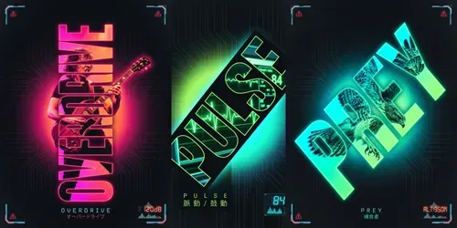 Neon Cutout Typography Poster Generator generated by gemini-image