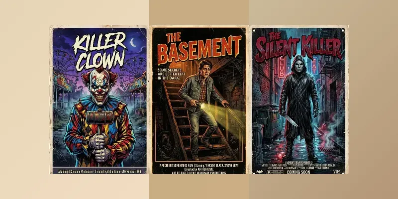 Retro 80s Horror Posters generated by undefined