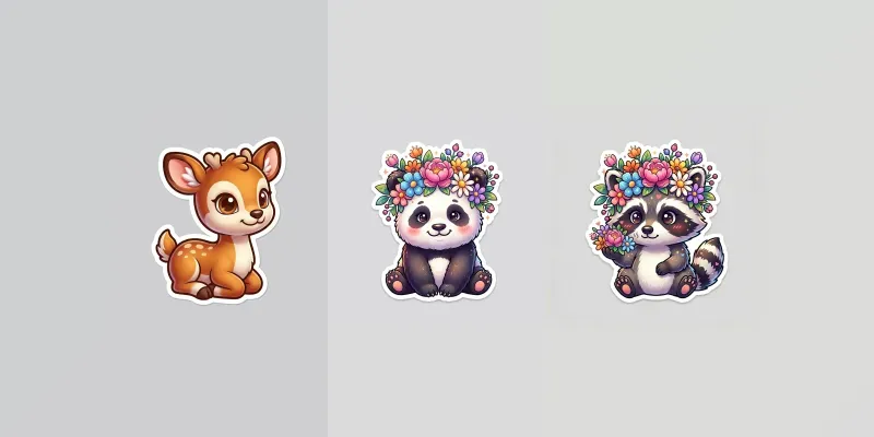 Vibrant Gradient 3d Vector Sticker Series generated by undefined