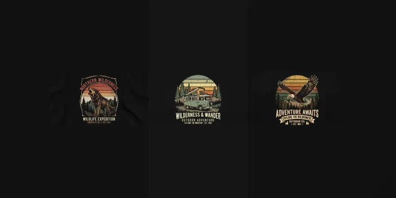 Vintage Distressed 80s Adventure Sunsets generated by undefined