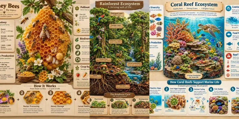 3D Educational Ecosystem Infographics