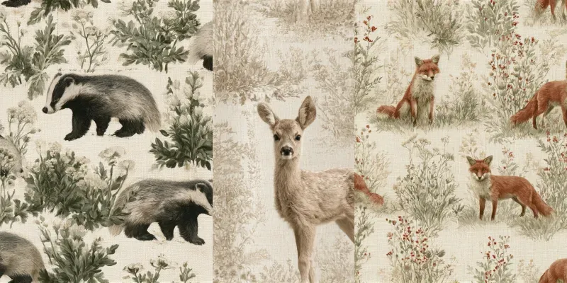 Seasonal Woodland Wildlife Backing Papers generated by undefined