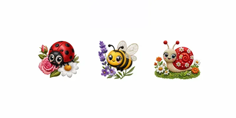 Kawaii Embroidery Floral Style generated by undefined