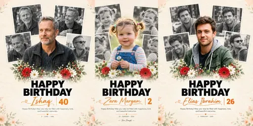 Customizable Birthday Posters generated by chatgpt-image