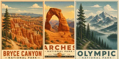 Midcentury National Parks Posters generated by chatgpt-image
