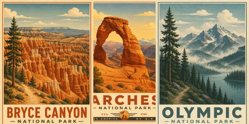 Midcentury National Parks Posters generated by undefined