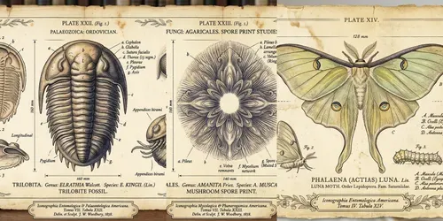 Antique Scientific Specimen Plates generated by gemini-image