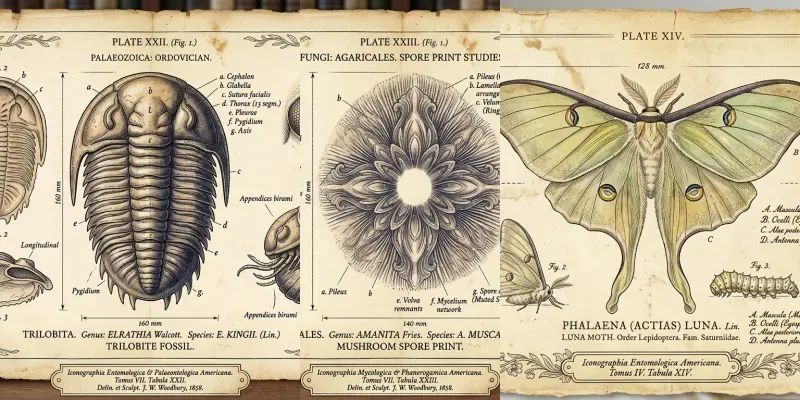 Antique Scientific Specimen Plates generated by undefined