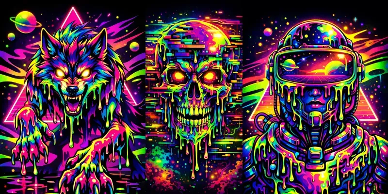 Neon Drip Illustration Engines generated by undefined