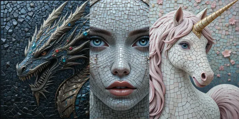 Realistic Mosaic Art Variations generated by undefined