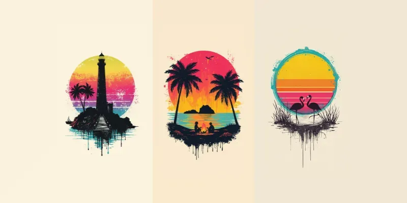 Psychedelic Tropical Posters generated by undefined
