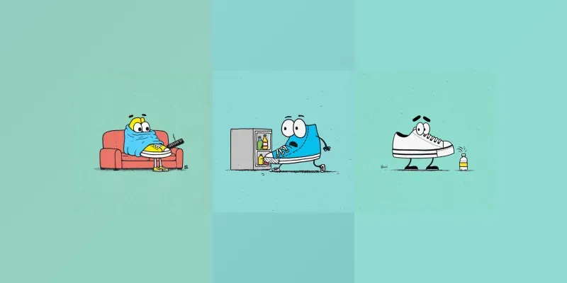 Lazy Sneaker Cartoon Illustrations generated by undefined