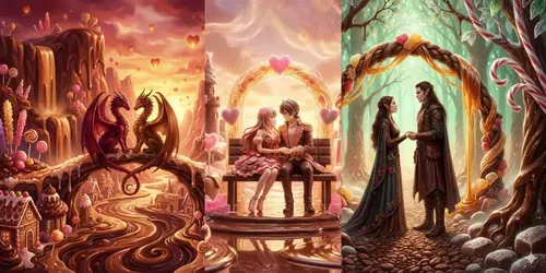 Valentine Chocolate Fantasy Kingdoms generated by gemini-image