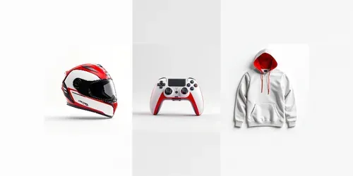 Minimalist Red Accent Product Designs generated by flux