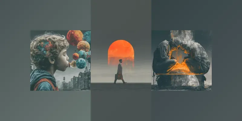 Dark Dystopian Surreal Collages generated by undefined