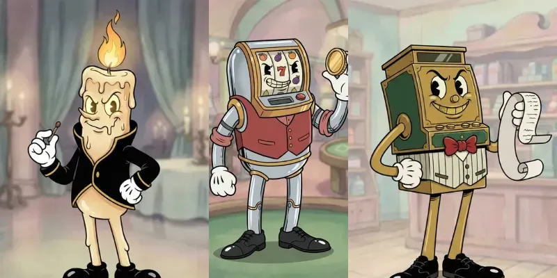 Cuphead Bosses In 1930s Rubber Hoses generated by undefined