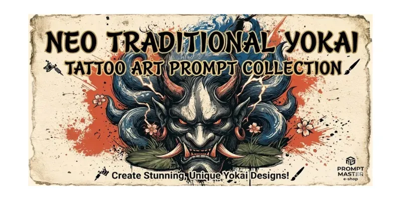 Neo Traditional Yokai Tattoo Art generated by undefined