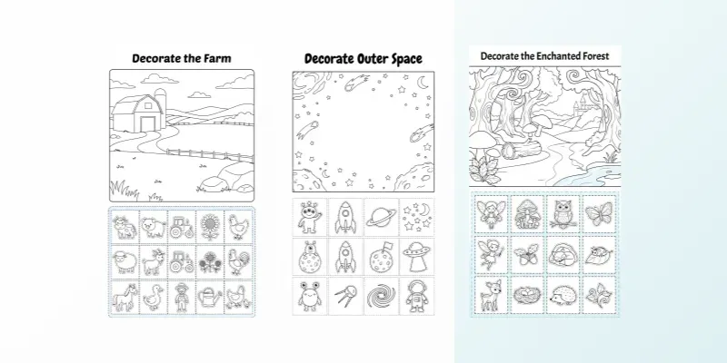 Creative Decorating Worksheets For Kids generated by undefined