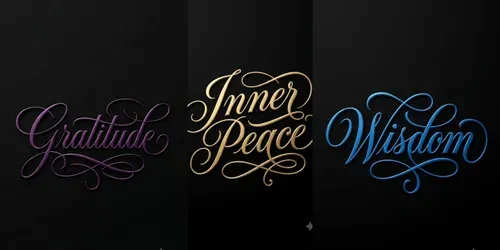 Minimalist 3D Calligraphy Typography generated by gemini-image