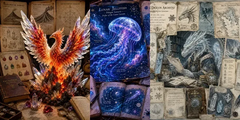 Vintage Fantasy Collage Art generated by undefined