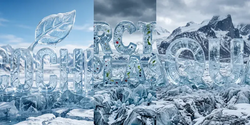 3D Ice Glacier Logo Makers