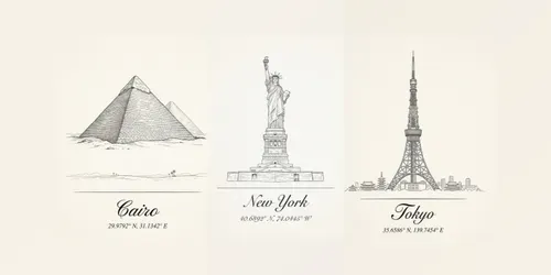 Minimalist Travel Posters generated by gemini-image