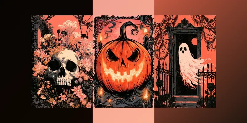 Sunset Gothic Halloween Etsy Wall Art generated by undefined