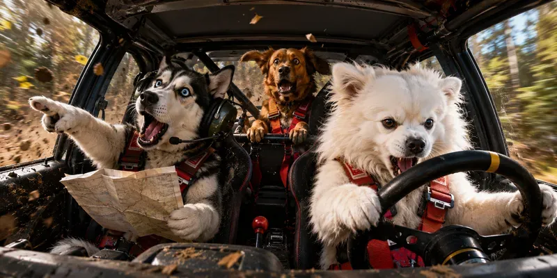 Funny Animal Rally Crews Gone Wild generated by undefined
