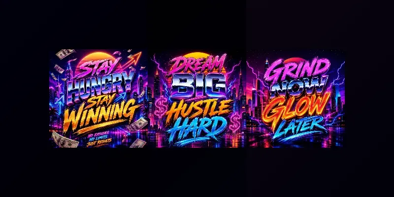 Neon Hustle Typography Packs generated by undefined