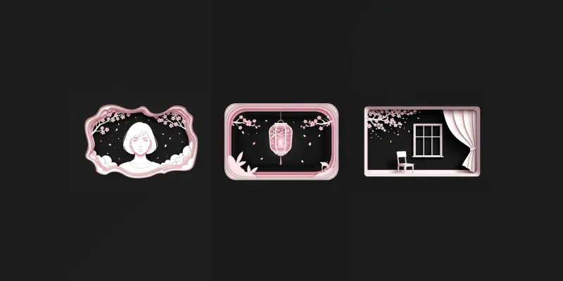 3D Papercut Frame Series generated by undefined