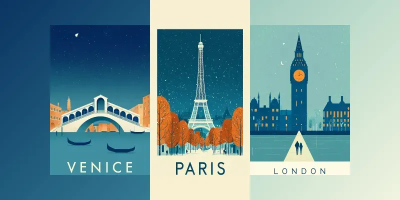 Minimal Retro Travel Posters generated by undefined