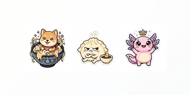 Diecut Kawaii Stickers generated by undefined