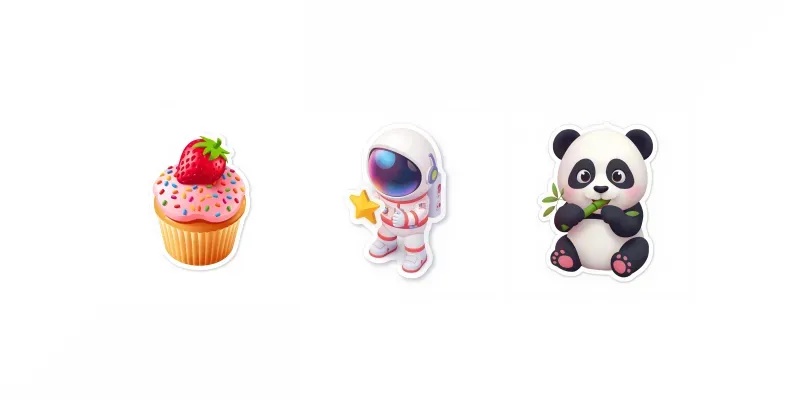 Cute 3d Isometric Cartoon Stickers generated by undefined