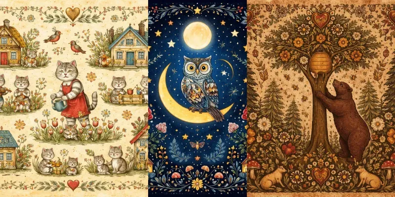 Nordic Folk Wallpapers generated by undefined