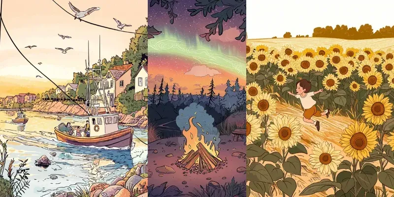 Serene Storyline Comic Art generated by undefined
