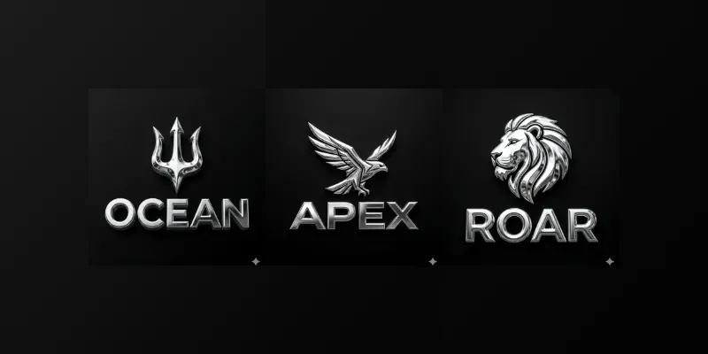 Highly Reflective 3D Silver Chrome Logos generated by undefined