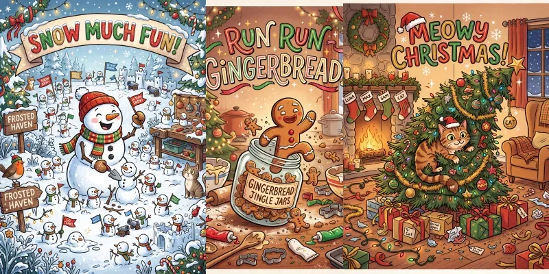 Funny Chaotic Christmas Posters