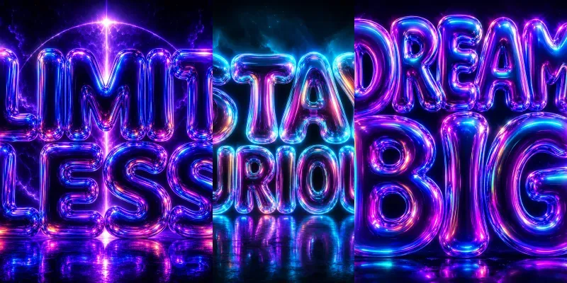 Hyperglow Bubble Typography Posters generated by undefined