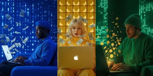 Ultra Realistic 3D Money Laptop Scenes generated by leonardo